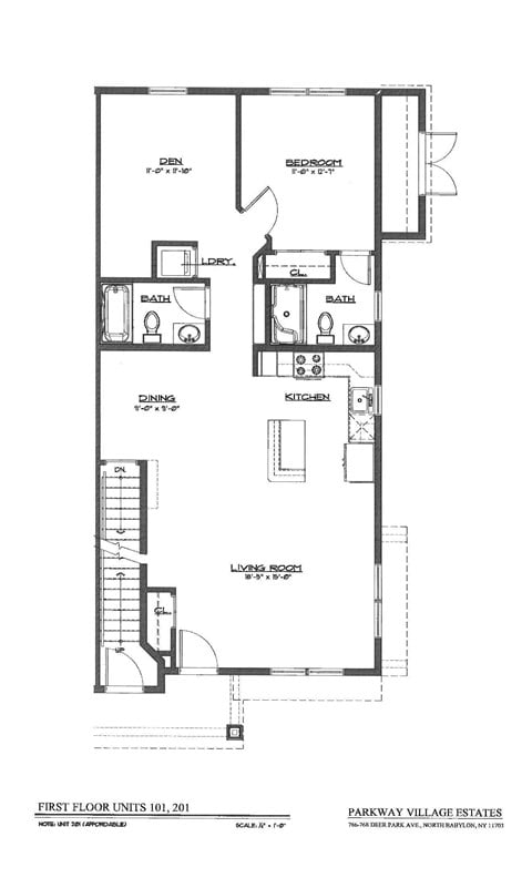 Floor plan for 2 beds, 2 baths